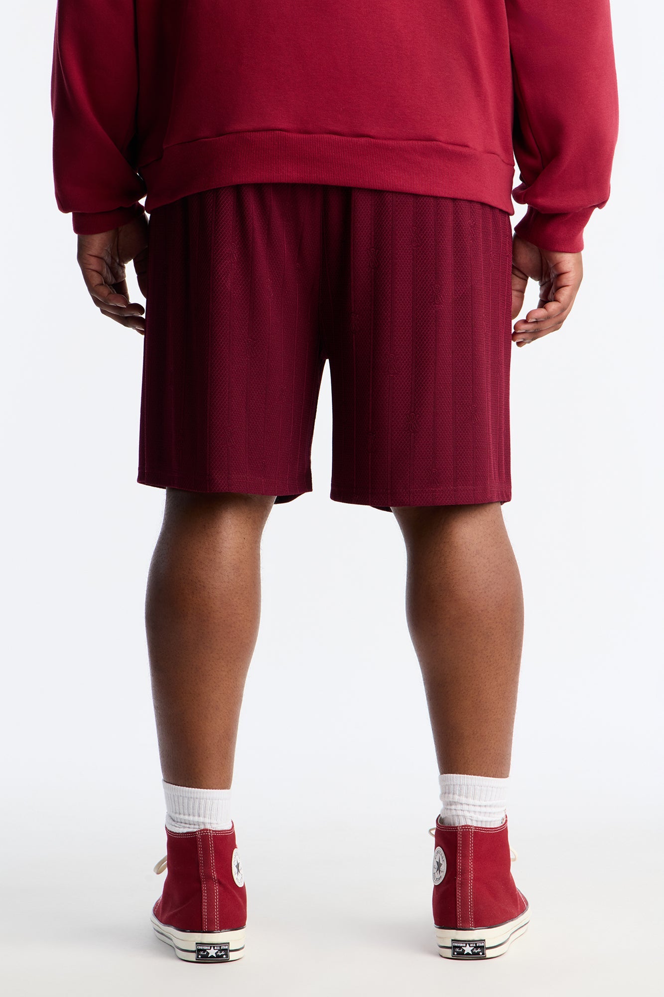 Striped Heritage Jacquard Short - Burgundy