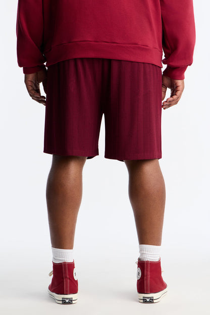 Striped Heritage Jacquard Short - Burgundy