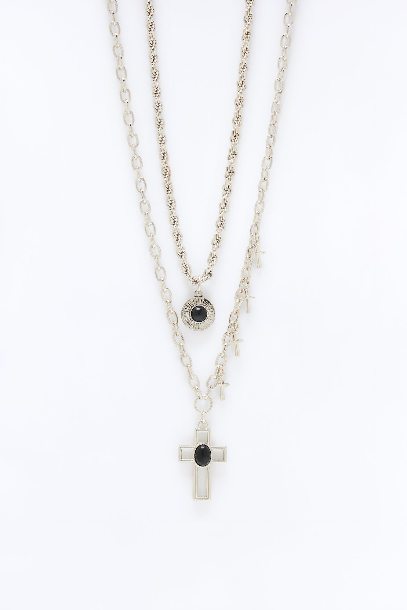 Divine Armour Necklace Set - Silver