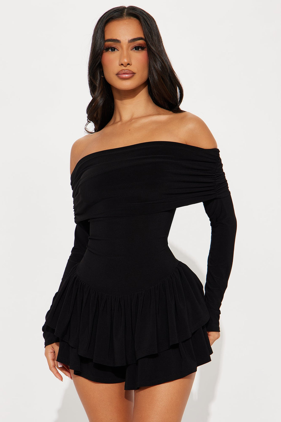 Not The Same Ruffle Romper - Black