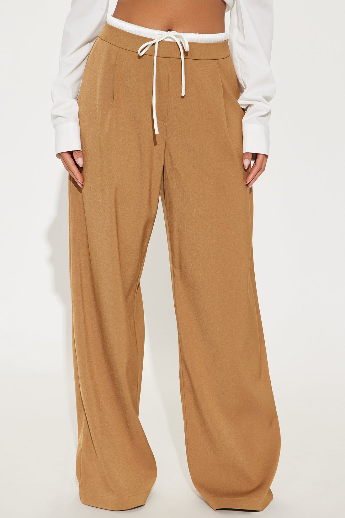 Sydney Double Waistband Trouser - Mocha