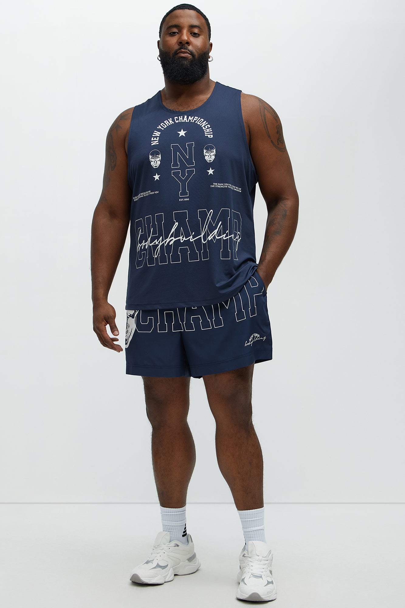 NY Champ Active Mid Short - Navy