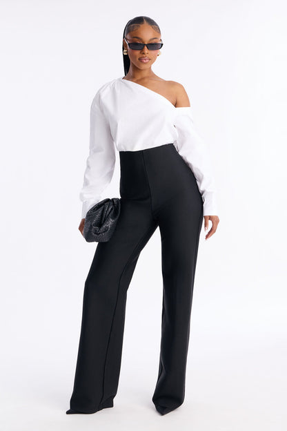 Bre Bandage Off Shoulder Jumpsuit - White/Black