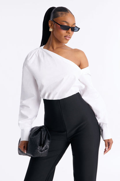 Bre Bandage Off Shoulder Jumpsuit - White/Black
