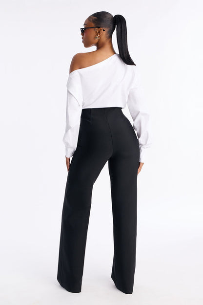 Bre Bandage Off Shoulder Jumpsuit - White/Black