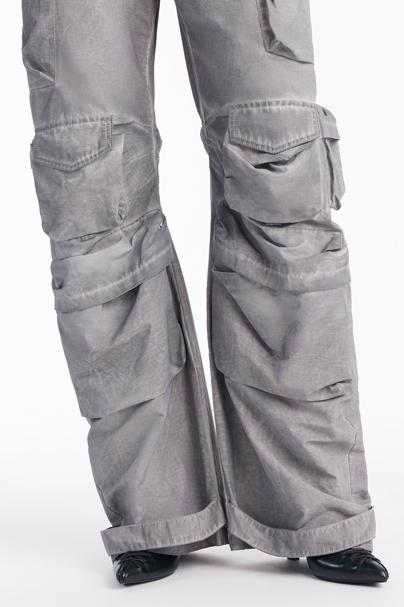 Talk It Up Oversized Cargo Pant - Charcoal