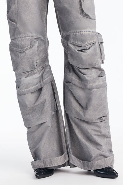 Talk It Up Oversized Cargo Pant - Charcoal