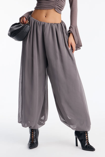 Stella Chiffon Balloon Pants 29″ - Grey