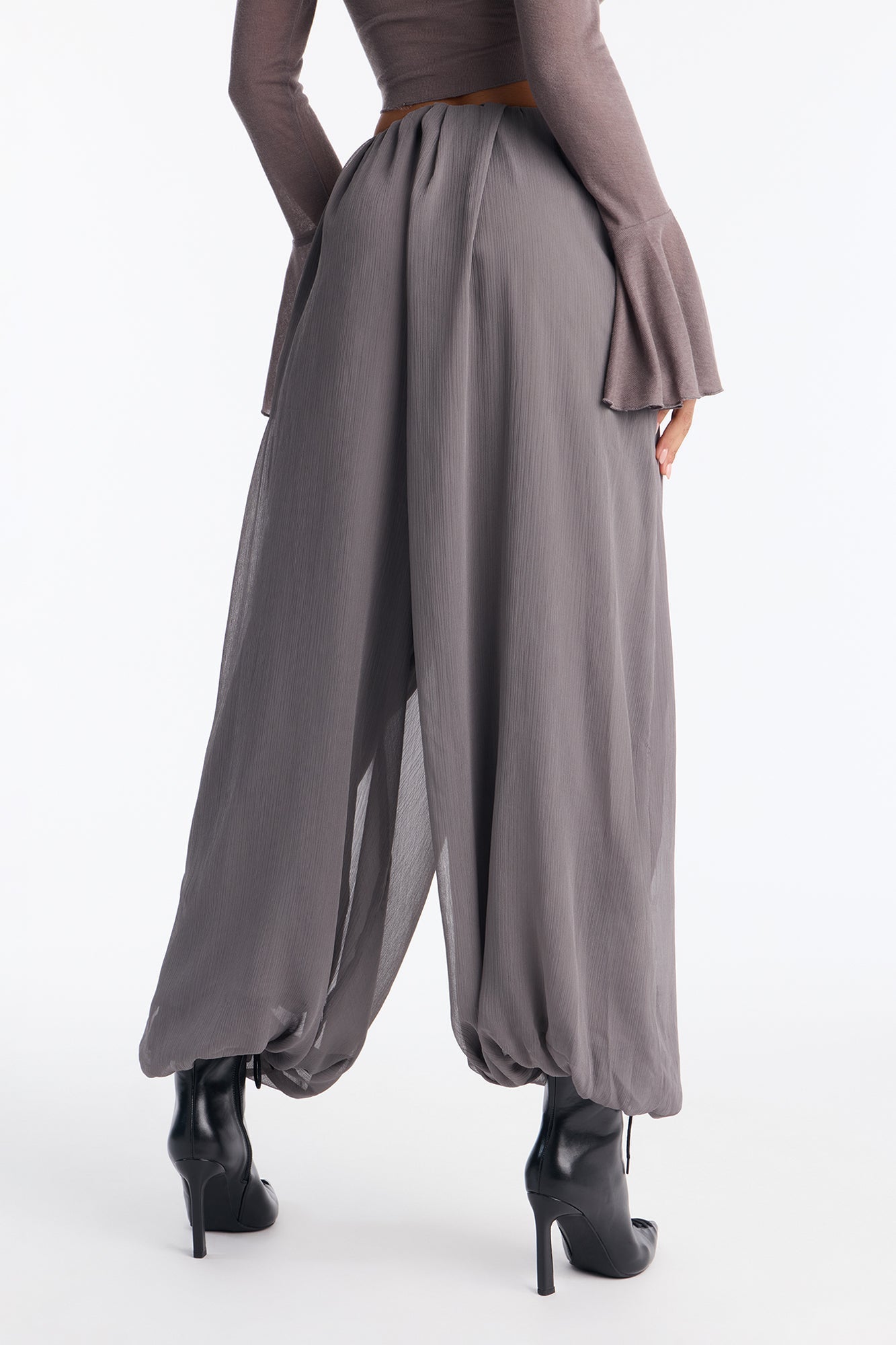 Stella Chiffon Balloon Pants 29″ - Grey