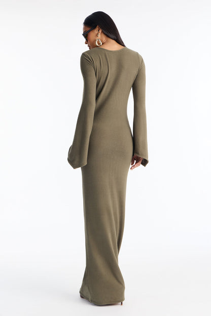 Tabitha Sweater Maxi Dress - Olive