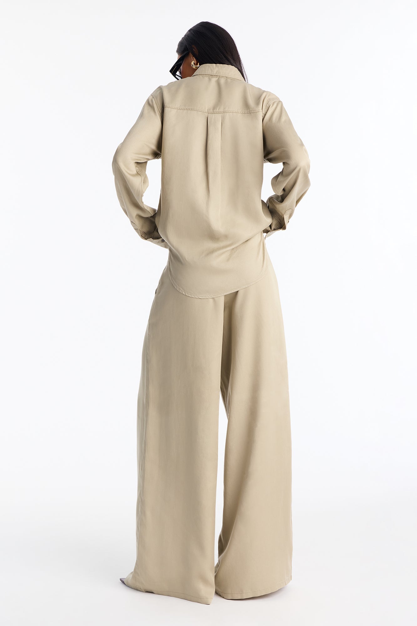 Runway Vibes Wide Leg Pant Set - Olive