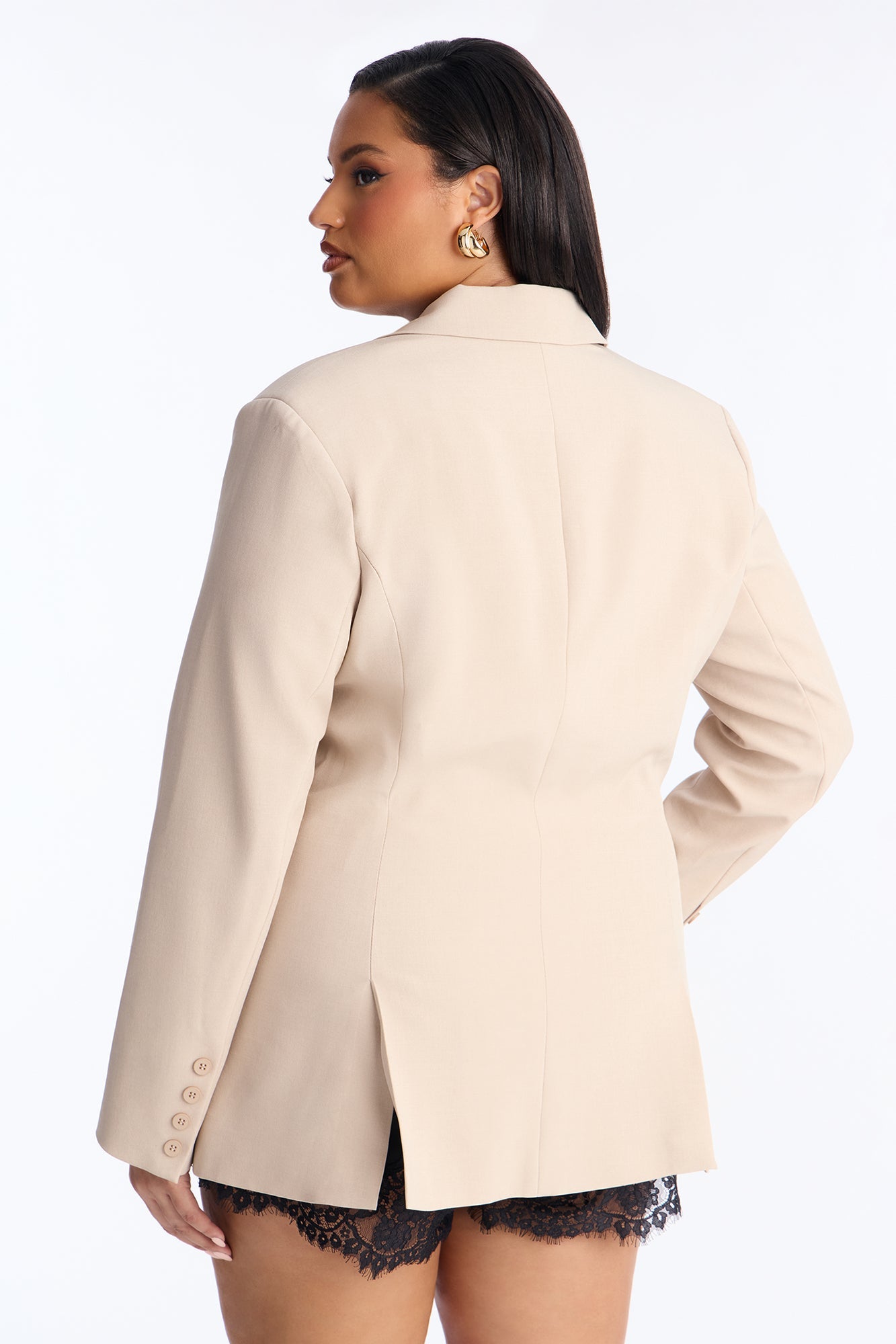 Giselle Double Breasted Hourglass Blazer - Stone