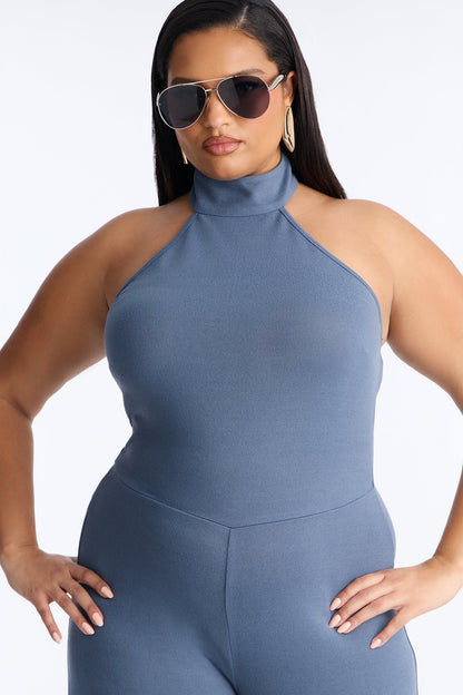 Breanna 2 Piece Wide Leg Jumpsuit And Wrap Set - Charcoal