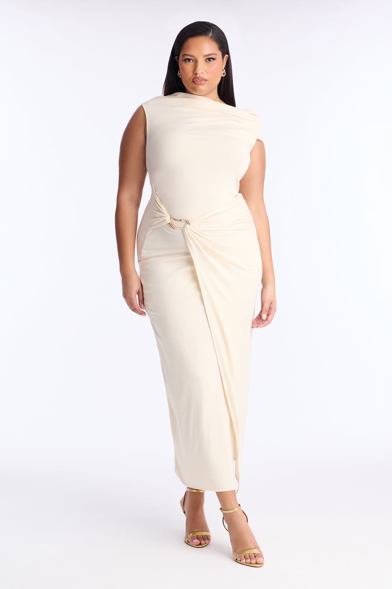 Brianna Hardware Maxi Dress - Cream