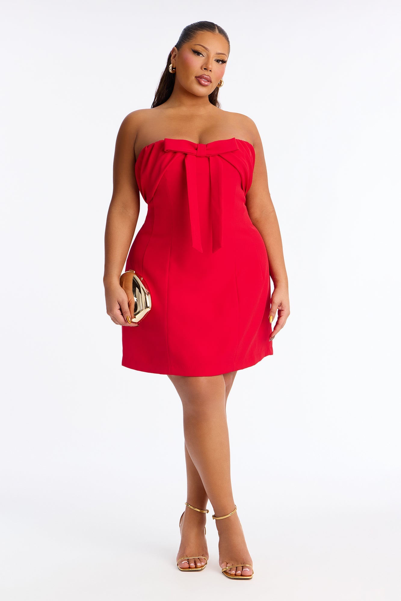 Sallie Strapless Mini Dress - Red