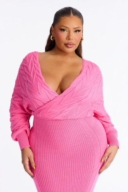 Mariana Sweater Maxi Dress - Pink