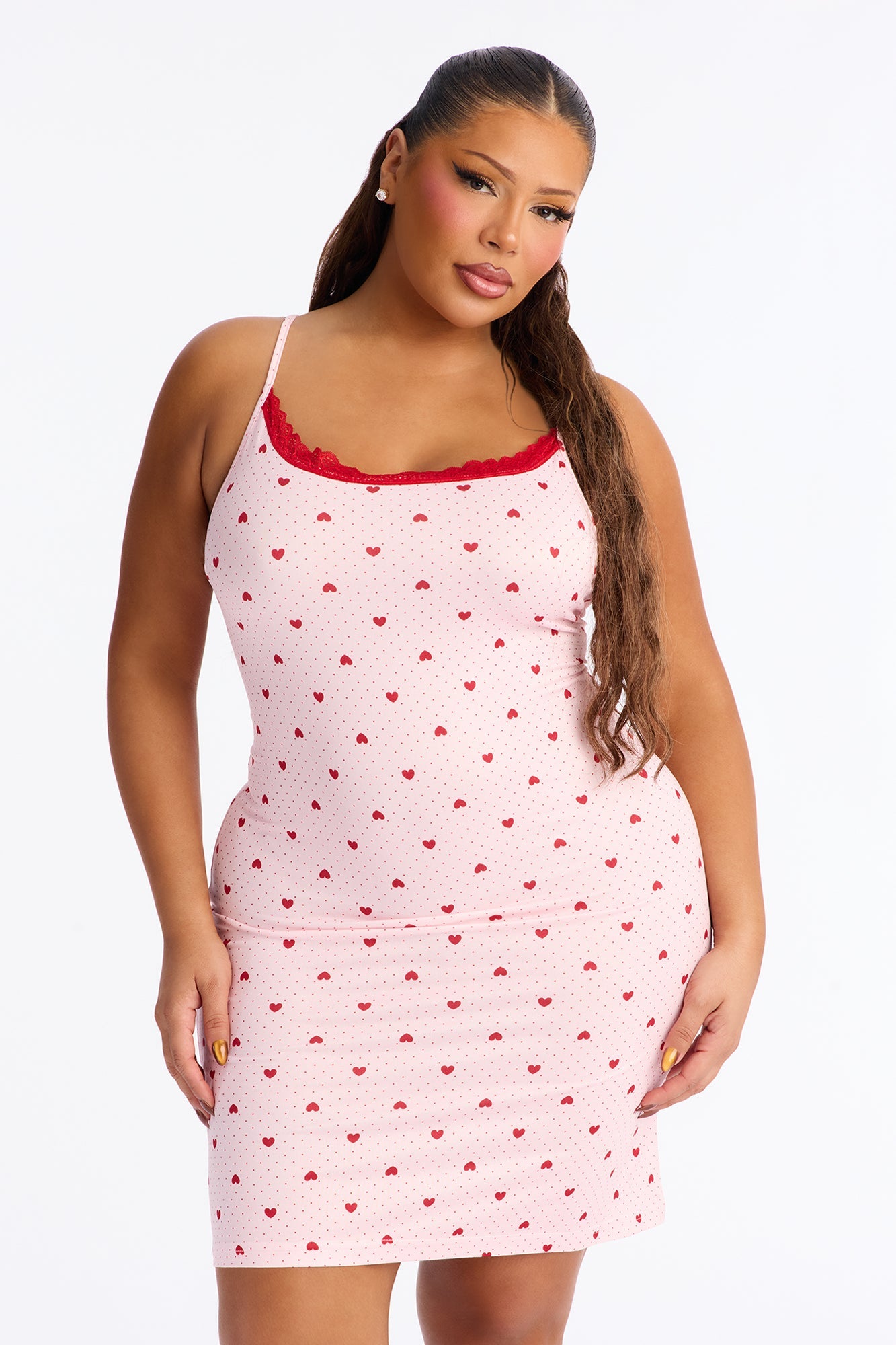 My Heart Is Yours Cami PJ Sleep Dress - Pink/combo