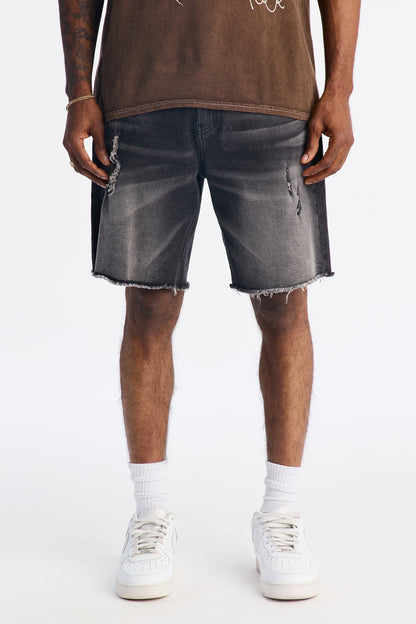 Lounge Relaxed Denim Shorts - Black Wash