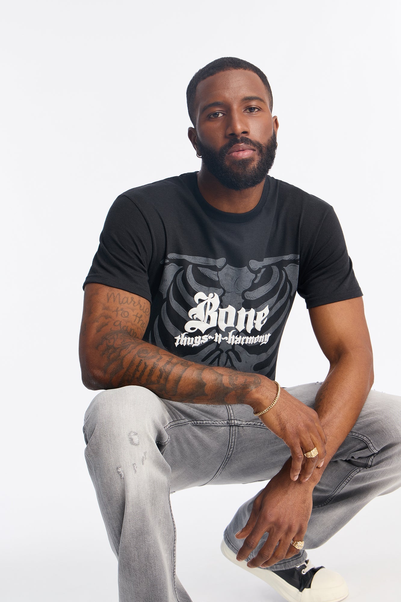 Bone Thugs N Harmony Rib Cage Short Sleeve Shirt - Black