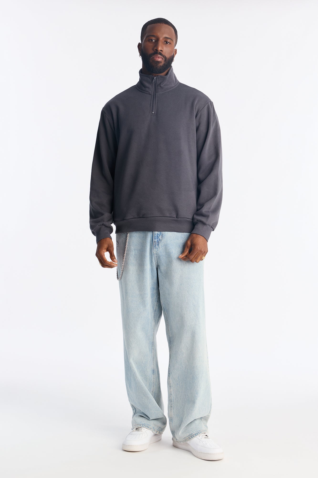 Built For Success Quarter Zip Sweatshirt - Charcoal