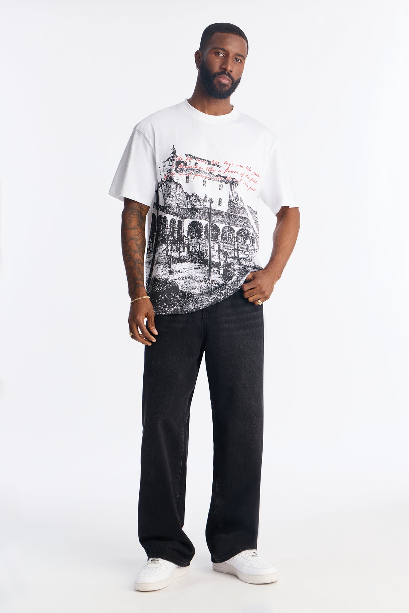Oversized At The Cross Short Sleeve Tee - White