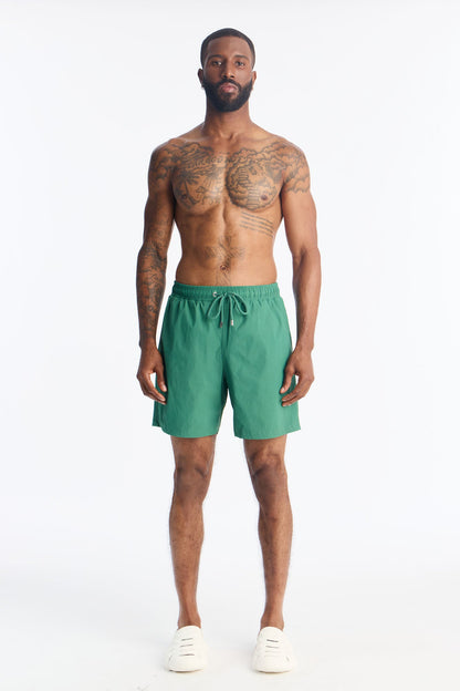 Montez Stretch Swim Trunk 7″ - Hunter Green