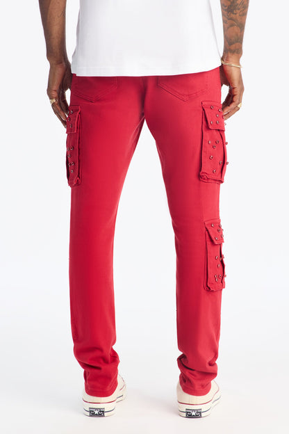 Skinny Prosperity Drip Embellished Pant - Red
