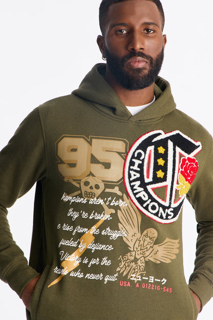 Self Made Champion Patch Hoodie - Green