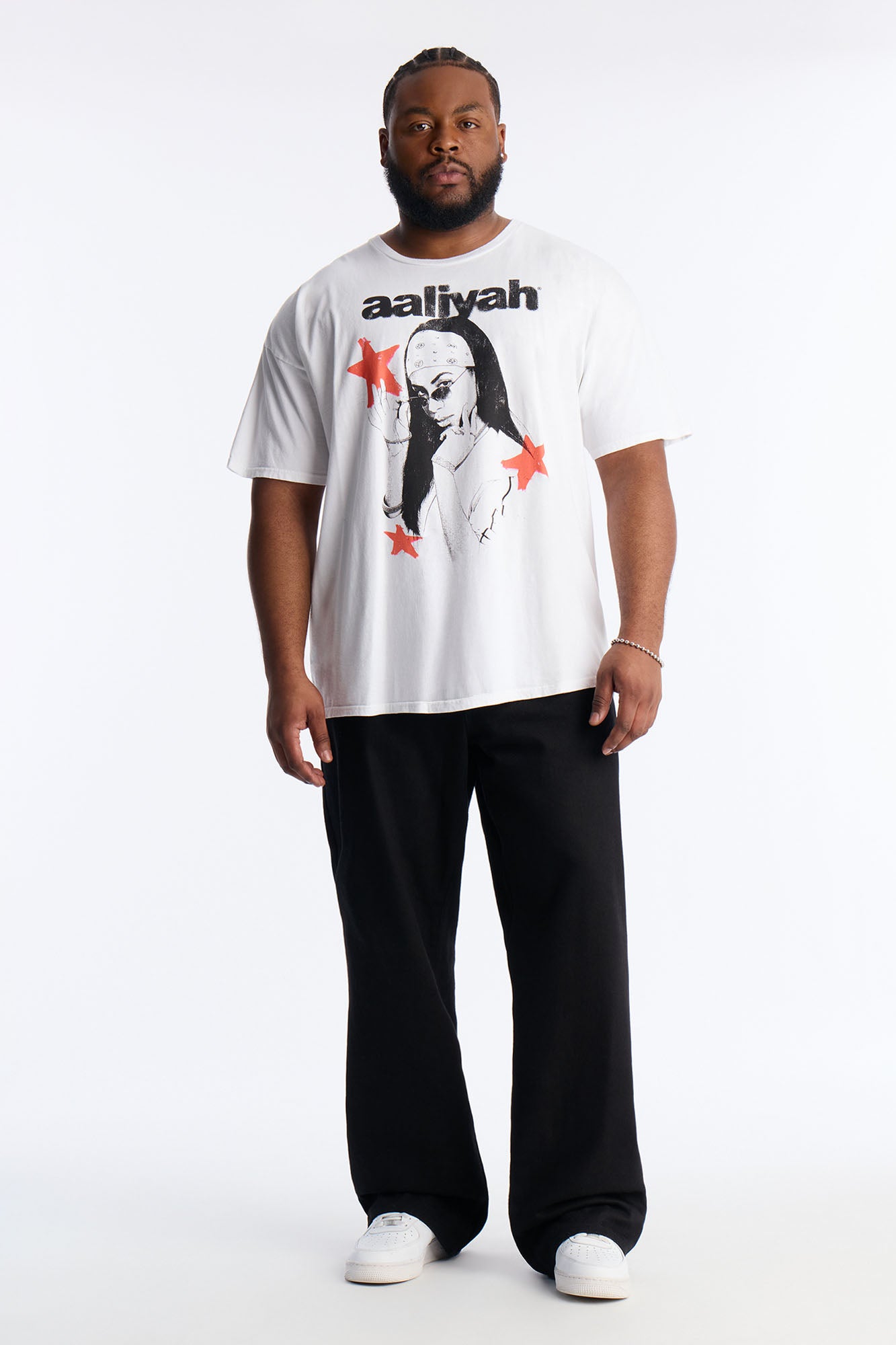 Aaliyah Rock The Boat Boxy Short Sleeve Tee - White