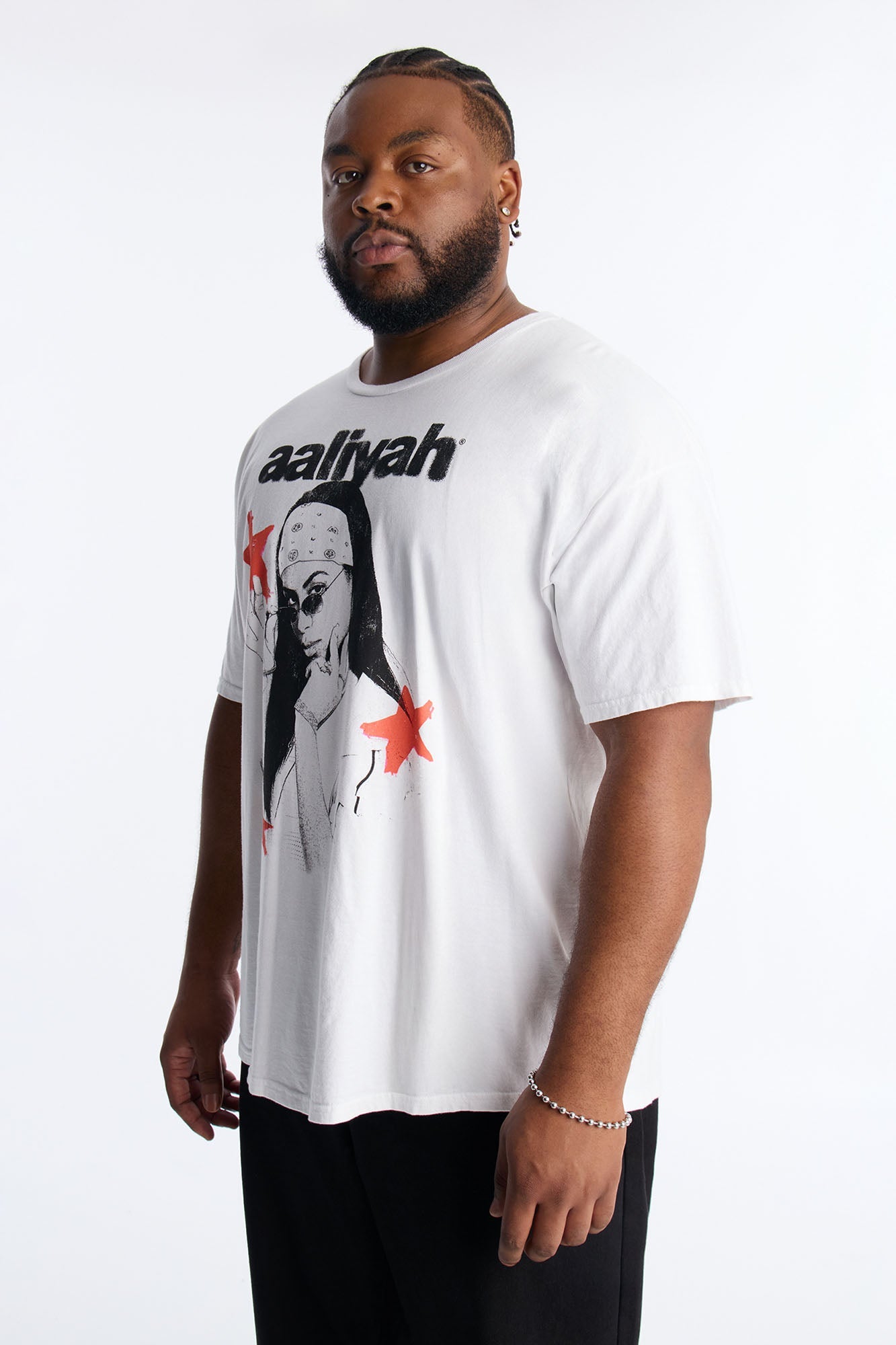 Aaliyah Rock The Boat Boxy Short Sleeve Tee - White