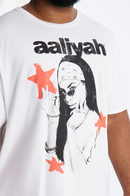 Aaliyah Rock The Boat Boxy Short Sleeve Tee - White