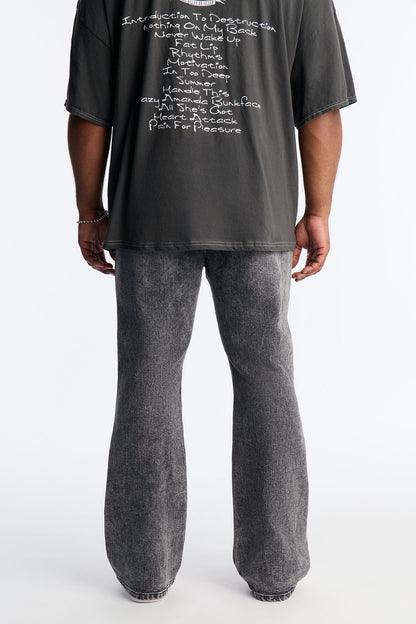 Stacked Skinny Flare Keep It Easy Jean - Acid Wash Black
