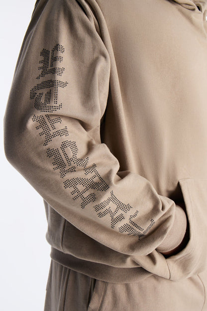 Crosses My Heart Hoodie - Tan