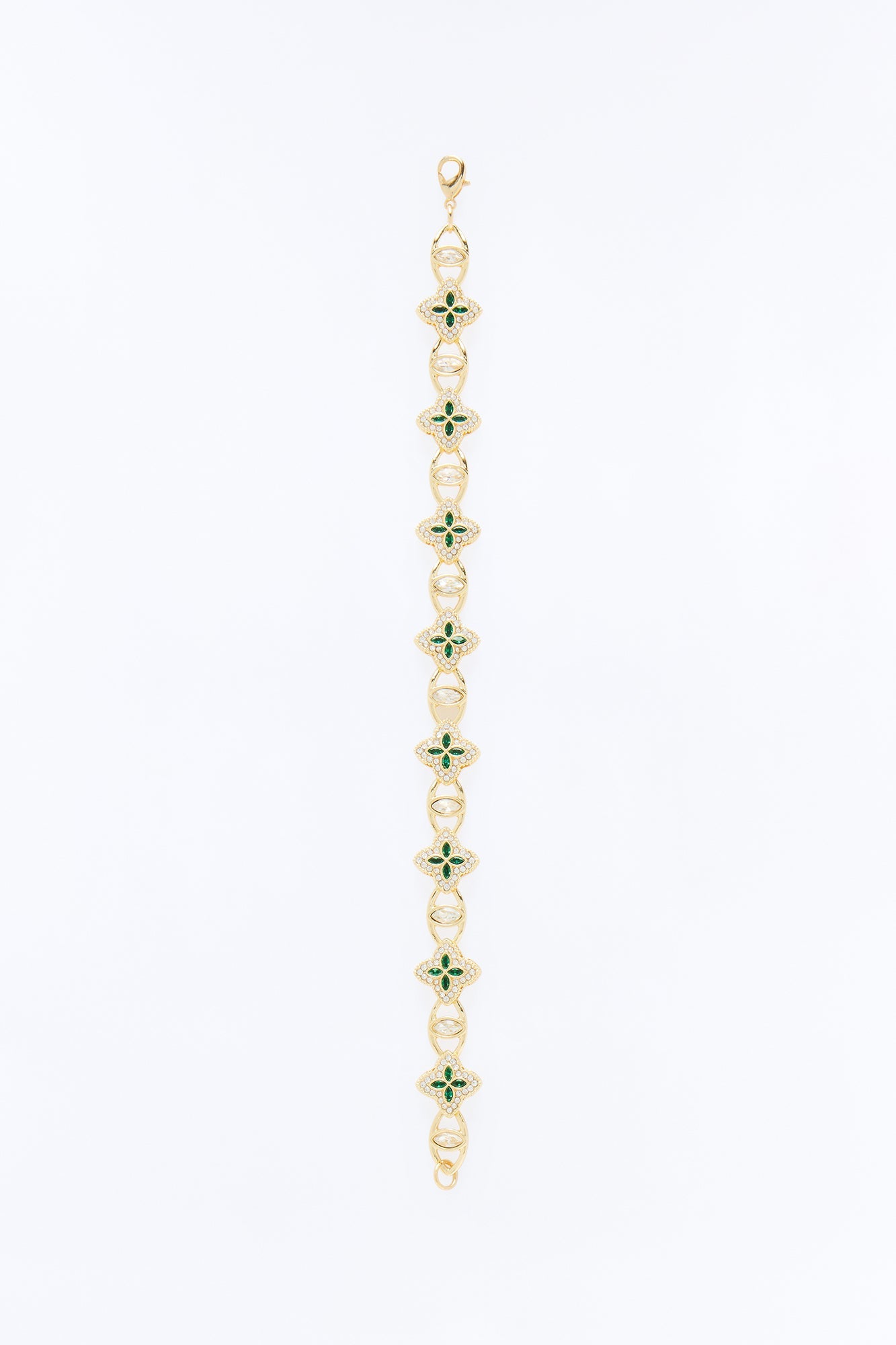 Bloom Link Bracelet - Gold/Green