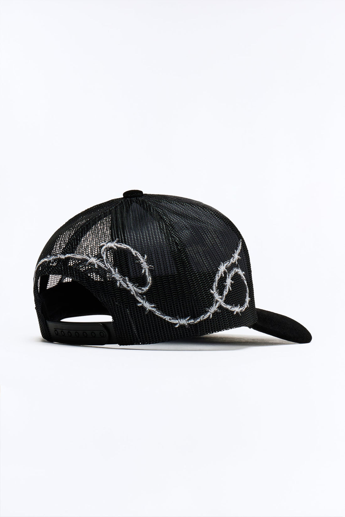 Barbwire Velvet Structured Snapback Hat - Black
