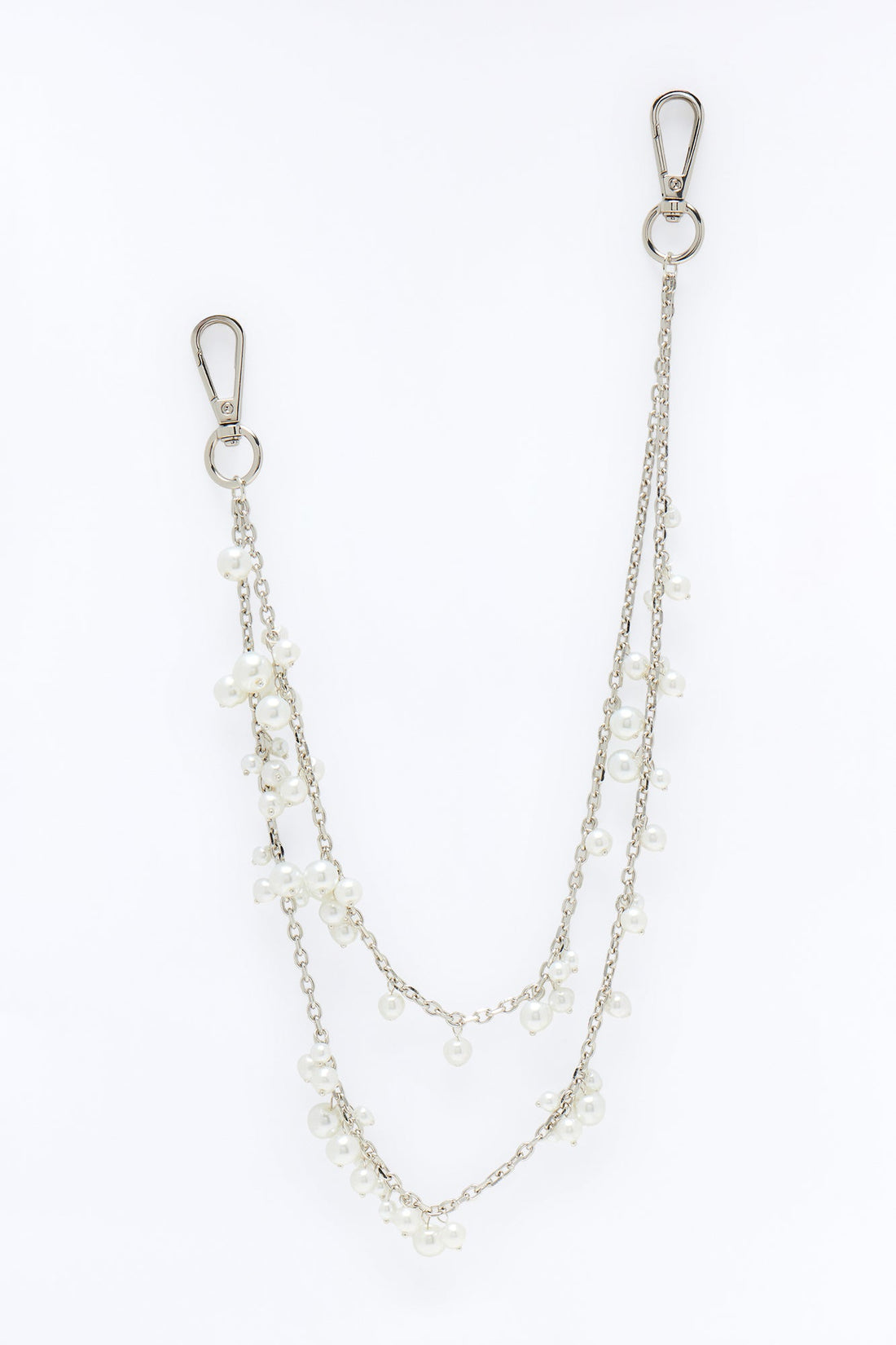 Roman Pearl Stacked Pant Chain - Silver