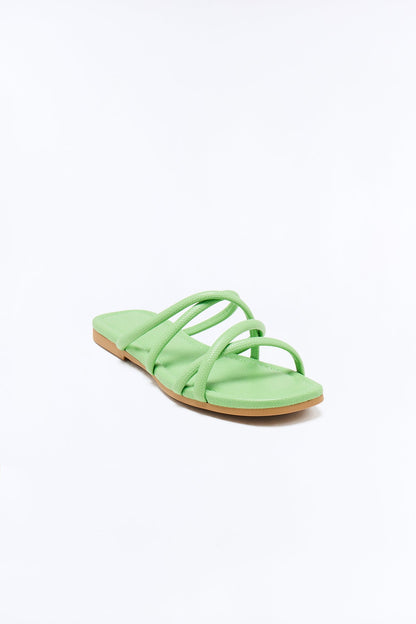 Terron Strappy Slides - Green