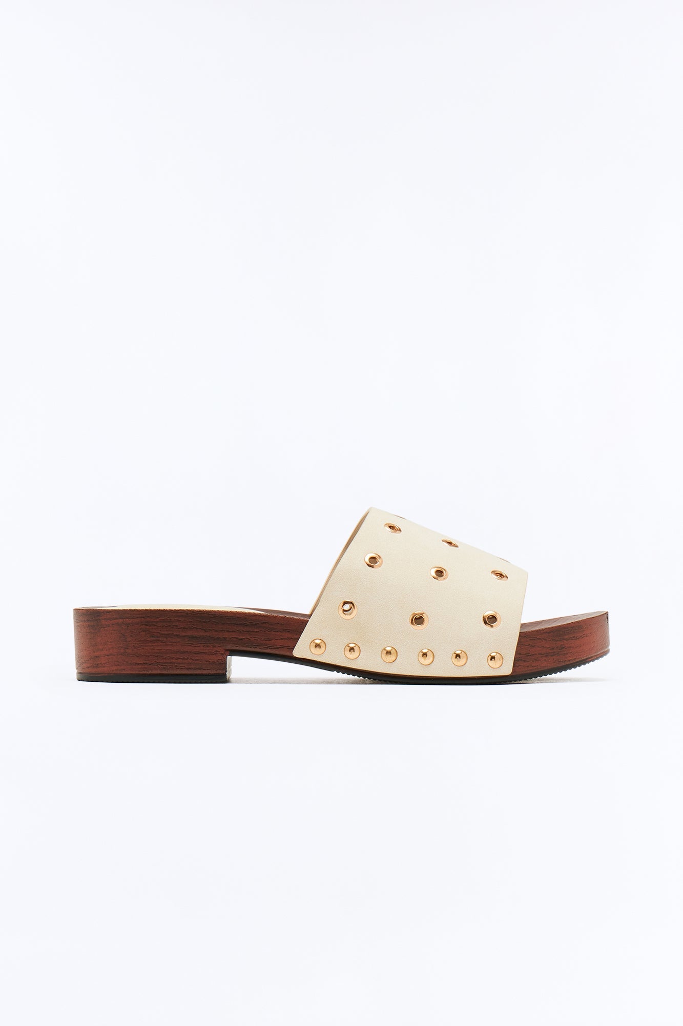 Payson Grommet Wood Sandals - Off White