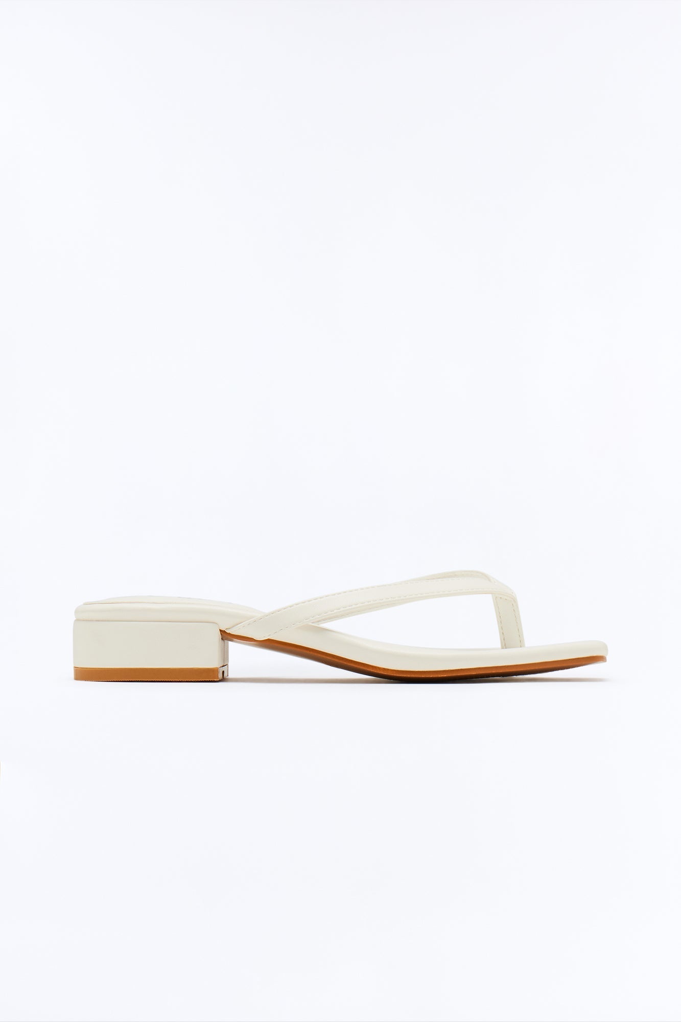 Alexie Faux Leather Flip Flops - White