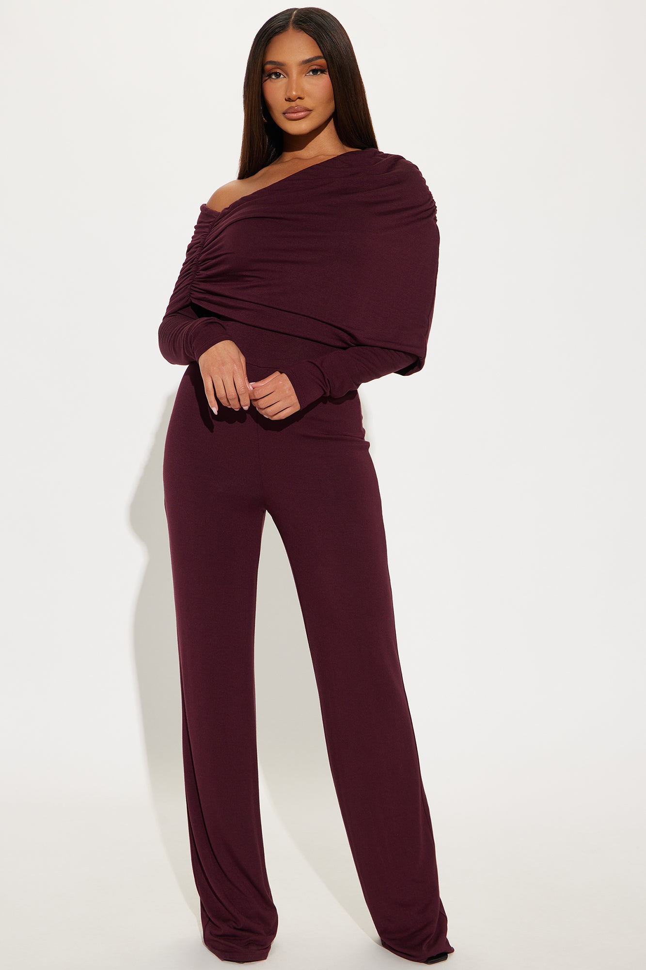 Getting To Know You Jumpsuit - Plum