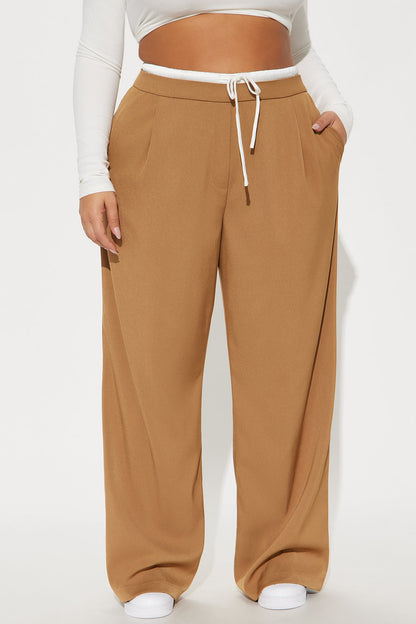 Sydney Double Waistband Trouser - Mocha
