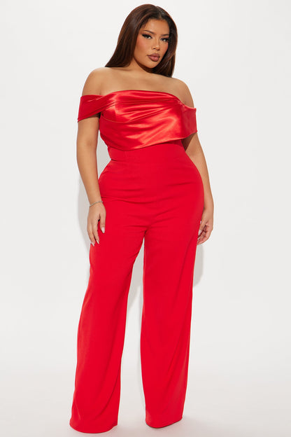 Be Yourself Jumpsuit - Red