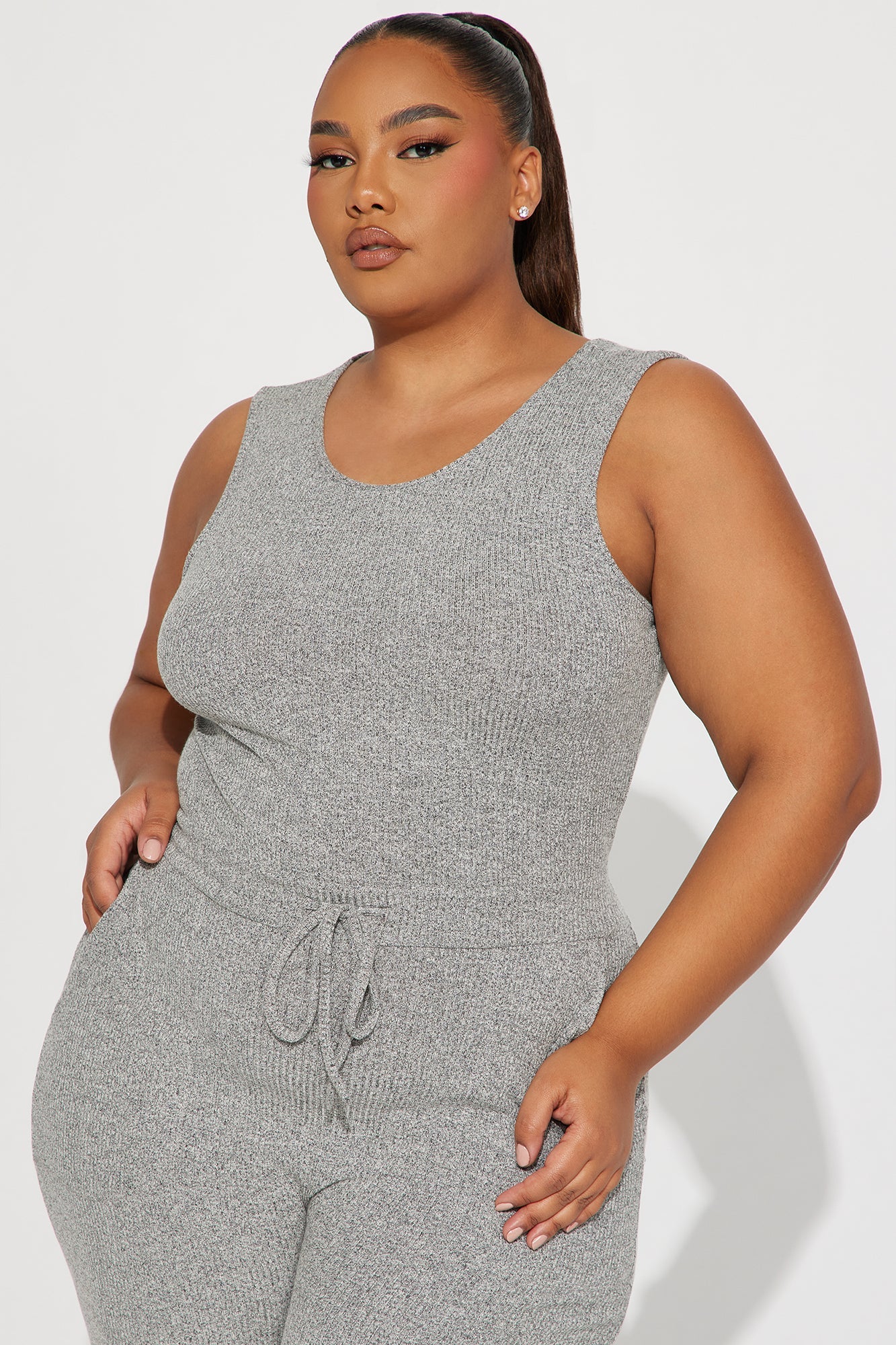 Express Your Style Jumpsuit - Heather Grey