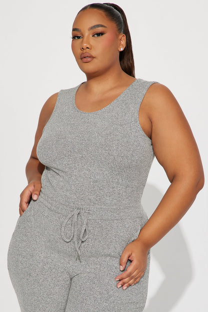 Express Your Style Jumpsuit - Heather Grey