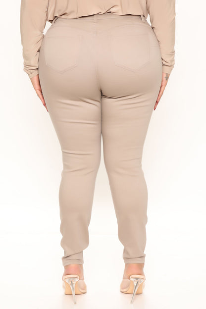 Casual Day Skinny Pants - Khaki