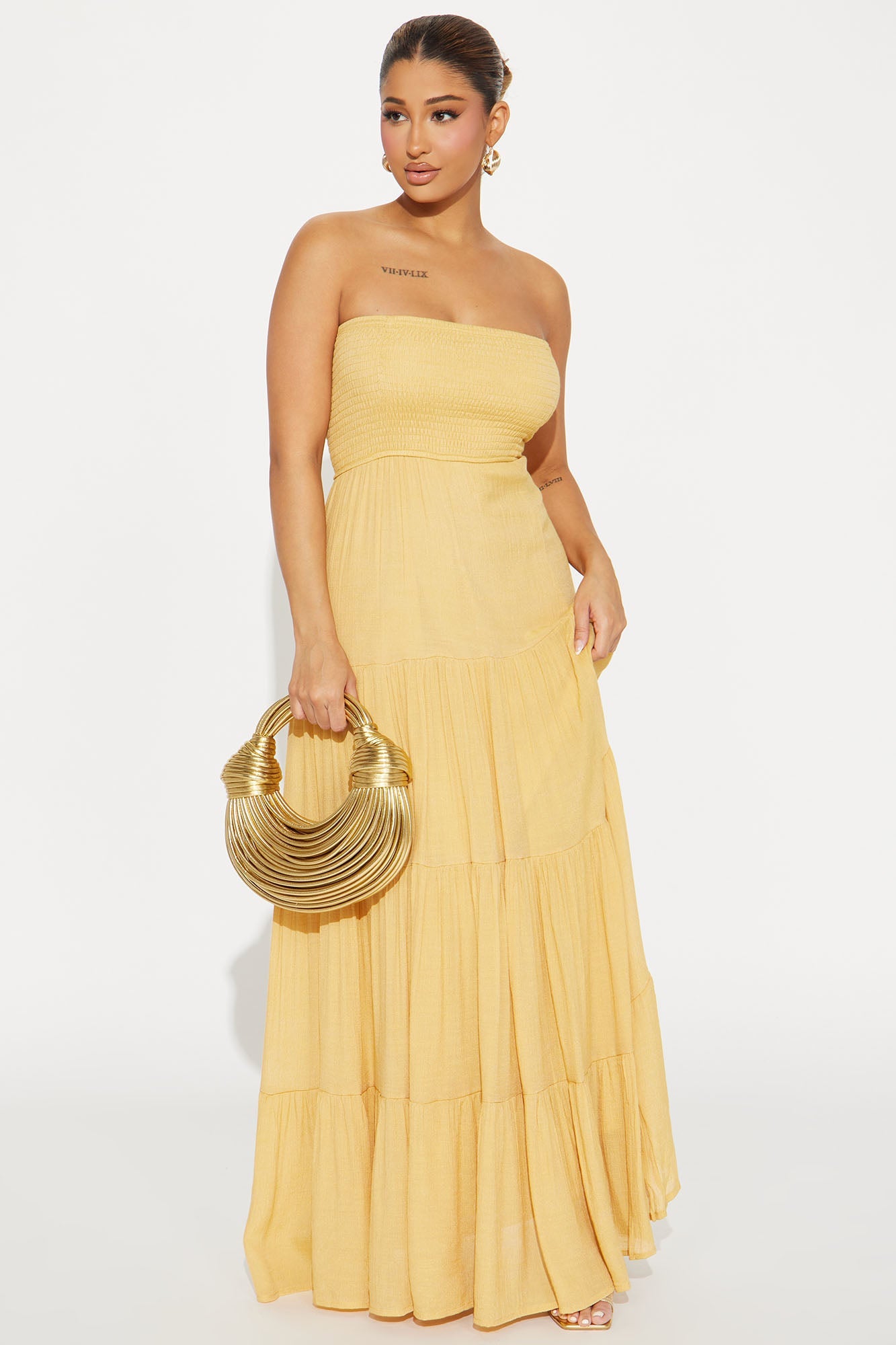 Juliette Tube Maxi Dress - Mustard