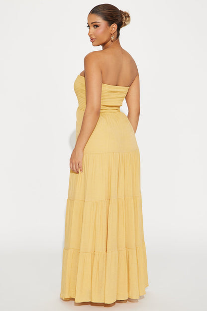 Juliette Tube Maxi Dress - Mustard