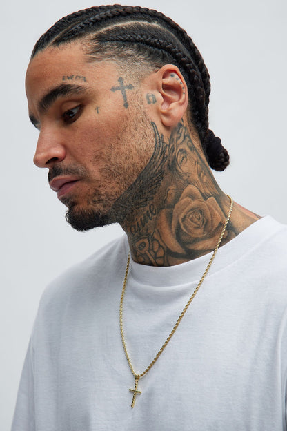 Nugget Holy Cross Chain Necklace - Gold