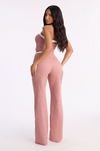 Maybelle Knit Tweed Pant Set - Mauve