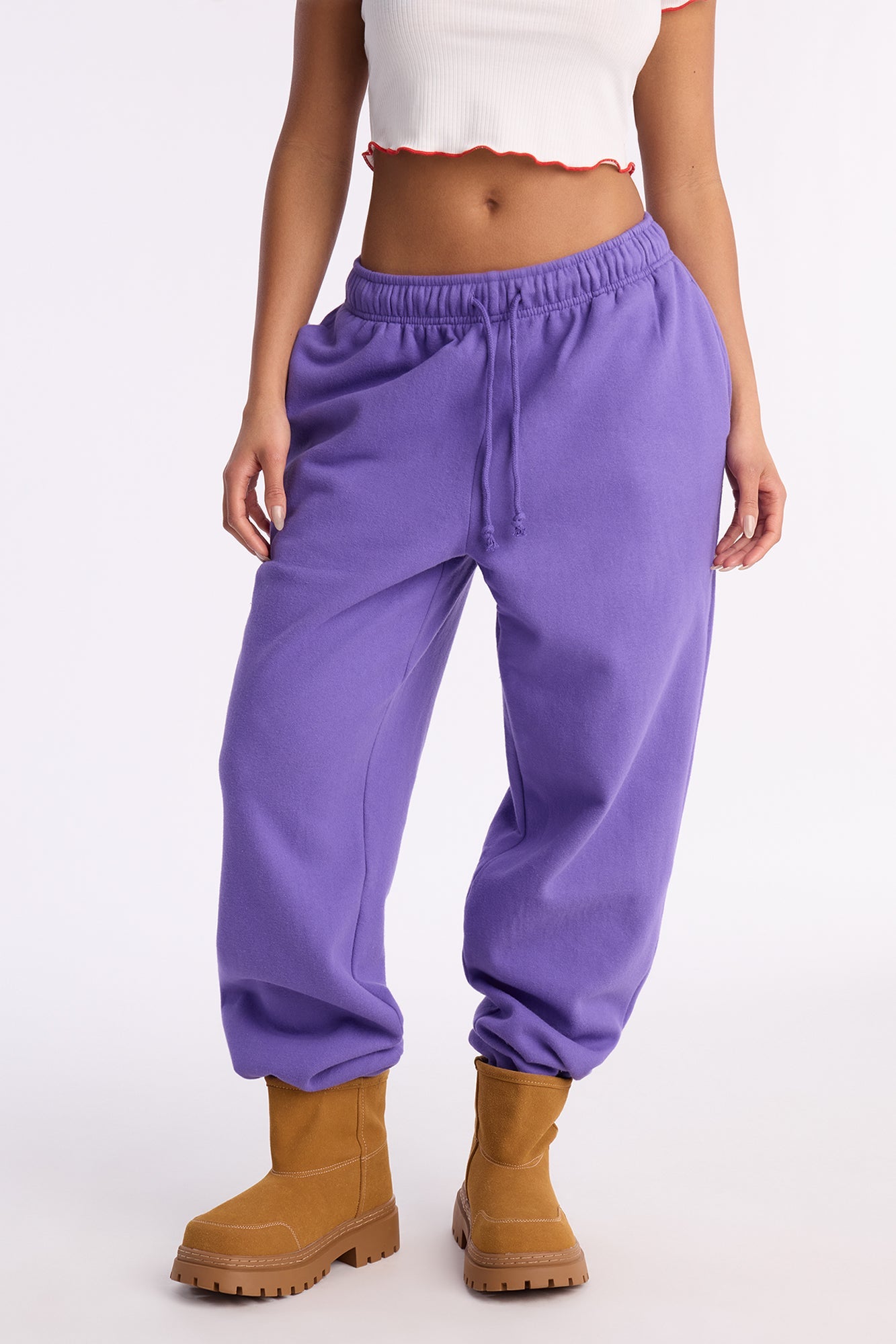 Gigi Fleece Lounge Jogger - Purple
